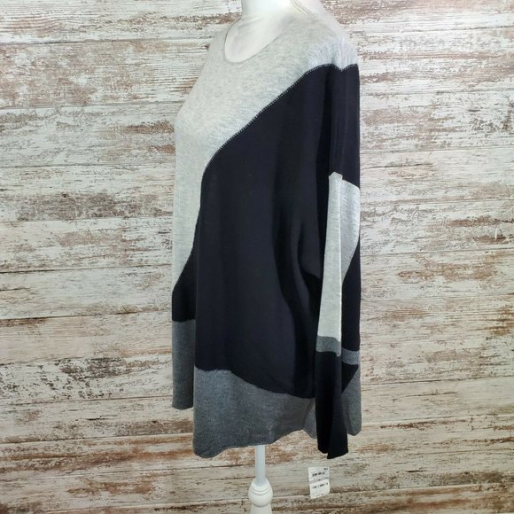 INC International Concepts Heather Grey Block Swea - Picture 2 of 9